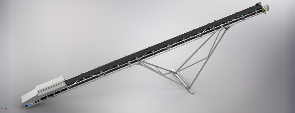 01-Gittertransportør 15m x BB500 stelhøjde 300mm med tromlemotor