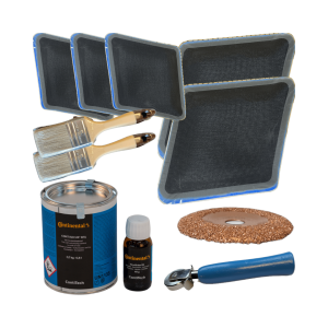 Lappesæt til transportbånd (Skive, lapper, lim, håndrulle og pensler)