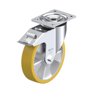 Sværlasthjul - Drejehjul med bremse - Ø200 mm. (PU)