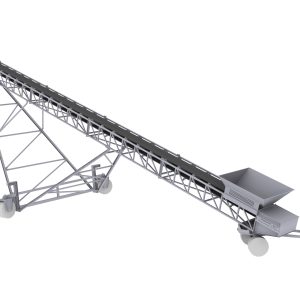 W0000006-100: Leje: Mobil båndtransportør med fødefang - 32m x åndbredde 800 mm