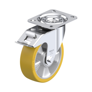 Sværlasthjul - Drejehjul med bremse - Ø125 mm. (PU)