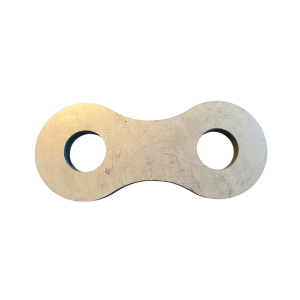 Samleled i rustfrit stål til guirlanderuller (2 huller á 10 mm.) - 55 mm.