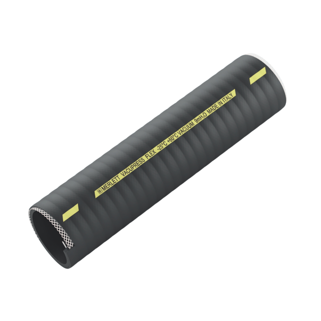 2 lags sort PVC slange med stålspiral og polyester armering