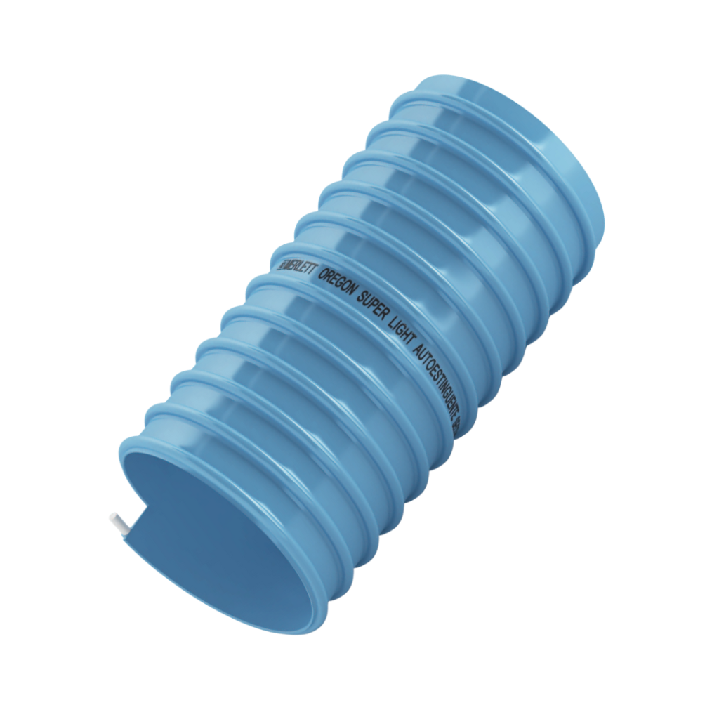 Blå grå PVC slange med plastspiral