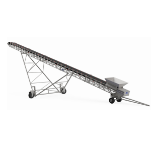 Mobilt transportbånd med fødefang – 32m x båndbredde 800 mm