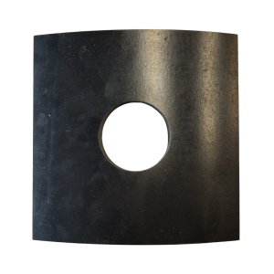 Gummipakning (SBR) - 10 x 150 x 150 mm. med Ø50 mm. hul i midten
