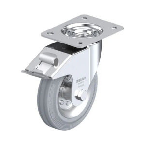 Afsmitningsfrit Gråt Drejehjul Med Bremse - Ø160 mm.