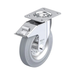 Afsmitningsfrit Gråt Drejehjul Med Bremse - Ø200 mm.