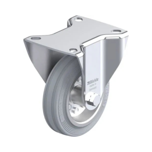 Afsmitningsfrit Gråt Transporthjul med Fast Gaffel - Ø125 mm.