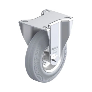 Afsmitningsfrit Gråt Transporthjul med Fast Gaffel - Ø125 mm.